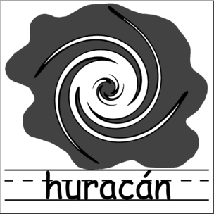 Clip Art: Weather Icons Spanish: HuracÂ·n Grayscale