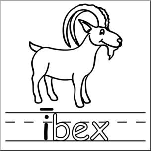 Clip Art: Basic Words: “I” Long Sound Phonics: Ibex B&W