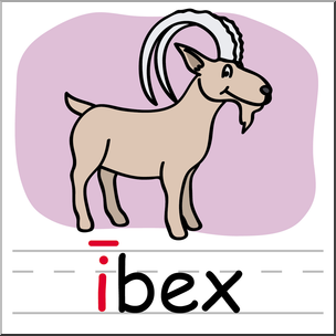 Clip Art: Basic Words: “I” Long Sound Phonics: Ibex Color