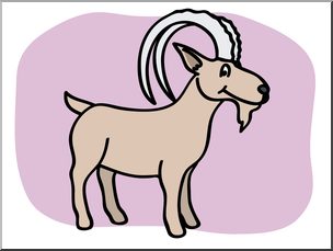 Clip Art: Basic Words: Ibex Color Unlabeled