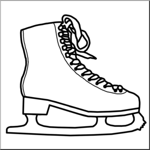 Clip Art: Ice Skate B&W