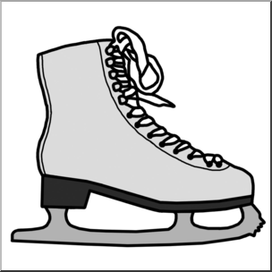 Clip Art: Ice Skate Grayscale