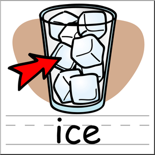 Clip Art: Basic Words: Ice Color Labeled