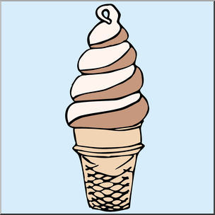 Clip Art: Ice Cream Cone 2 Color