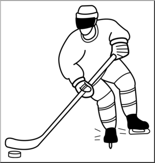 Clip Art: Ice Hockey B&W