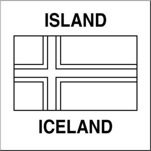Clip Art: Flags: Iceland B&W