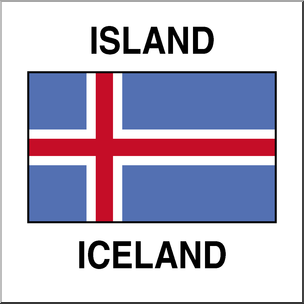 Clip Art: Flags: Iceland Color