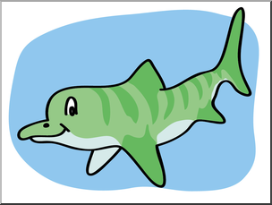 Clip Art: Basic Words: Ichthyosaur Color Unlabeled