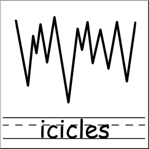 Clip Art: Weather Icons: Icicles B&W Labeled