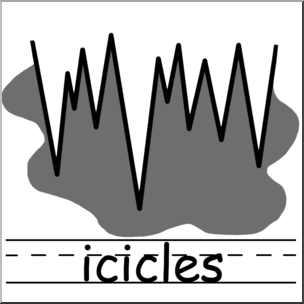 Clip Art: Weather Icons: Icicles Grayscale Labeled