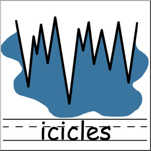 Clip Art: Weather Icons: Icicles Color Labeled