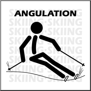 Clip Art: Skiing Angulation B&W