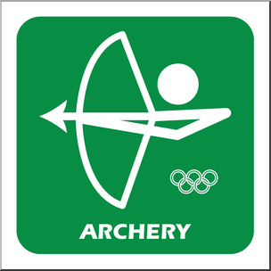 Clip Art: Summer Olympics Event Icon: Archery Color