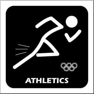 Clip Art: Summer Olympics Event Icon: Athletics B&W I