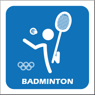 Clip Art: Summer Olympics Event Icon: Badminton Color