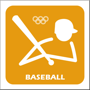 Clip Art: Summer Olympics Event Icon: Baseball Color