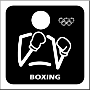 Clip Art: Summer Olympics Event Icon: Boxing B&W