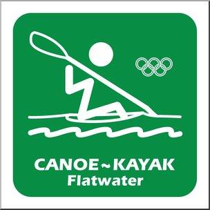 Clip Art: Summer Olympics Event Icon: Canoe Flatwater Color