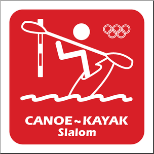 Clip Art: Summer Olympics Event Icon: Canoe Slalom Color
