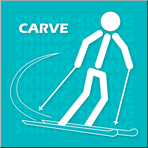 Clip Art: Skiing Carve Color