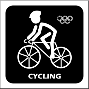 Clip Art: Summer Olympics Event Icon: Cycling B&W