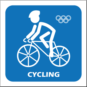 Clip Art: Summer Olympics Event Icon: Cycling Color