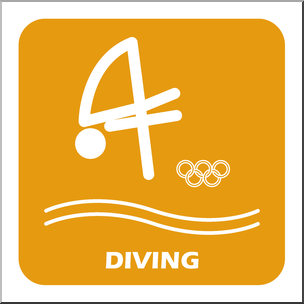 Clip Art: Summer Olympics Event Icon: Diving Color
