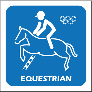 Clip Art: Summer Olympics Event Icon: Equestrian Color