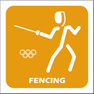 Clip Art: Summer Olympics Event Icon: Fencing Color
