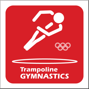 Clip Art: Summer Olympics Event Icon: Gymnastics Trampoline Color