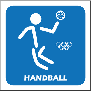 Clip Art: Summer Olympics Event Icon: Handball Color