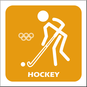 Clip Art: Summer Olympics Event Icon: Hockey Color
