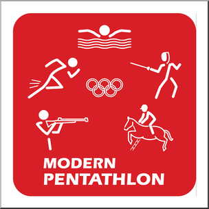Clip Art: Summer Olympics Event Icon: Modern Pentathlon Color