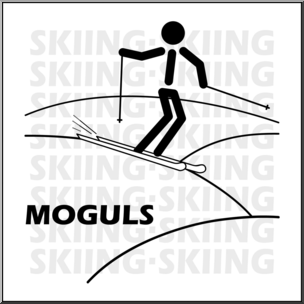 Clip Art: Skiing Moguls B&W