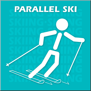 Clip Art: Skiing Parallel Ski Color