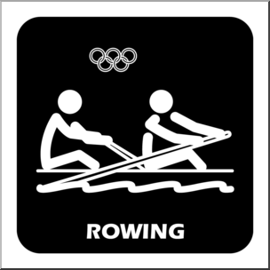 Clip Art: Summer Olympics Event Icon: Rowing B&W