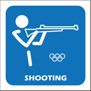 Clip Art: Summer Olympics Event Icon: Shooting Color