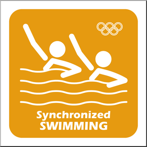 Clip Art: Summer Olympics Event Icon: Synchronized Swimming Color