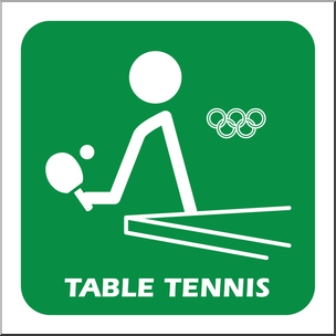 Clip Art: Summer Olympics Event Icon: Table Tennis Color