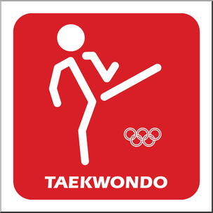 Clip Art: Summer Olympics Event Icon: Taekwondo Color