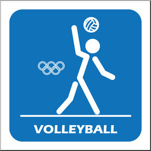 Clip Art: Summer Olympics Event Icon: Volleyball Color