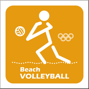 Clip Art: Summer Olympics Event Icon: Beach Volleyball Color