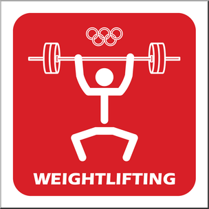 Clip Art: Summer Olympics Event Icon: Weightlifting Color