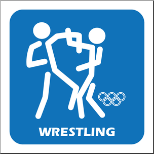 Clip Art: Summer Olympics Event Icon: Wrestlng Color