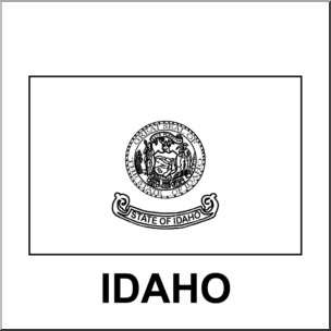 Clip Art: Flags: Idaho B&W