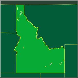 Clip Art: US State Maps: Idaho COlo