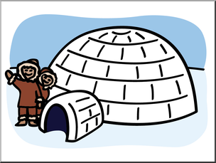 Clip Art: Basic Words: Igloo Color Unlabeled