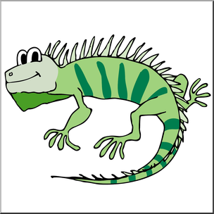 Clip Art: Cartoon Iguana Color
