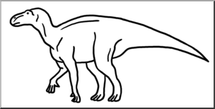 Clip Art: Iguanodon B&W