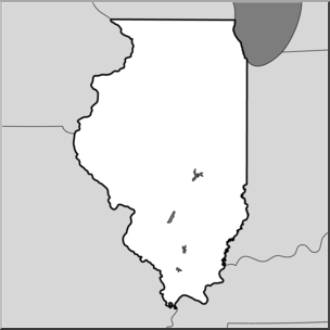 Clip Art: US State Maps: Illinois Grayscale